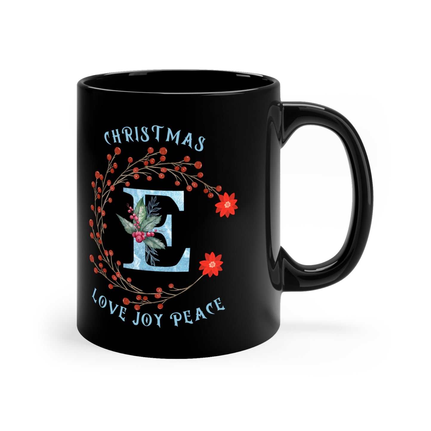 Joyful Christmas Letter E Mug