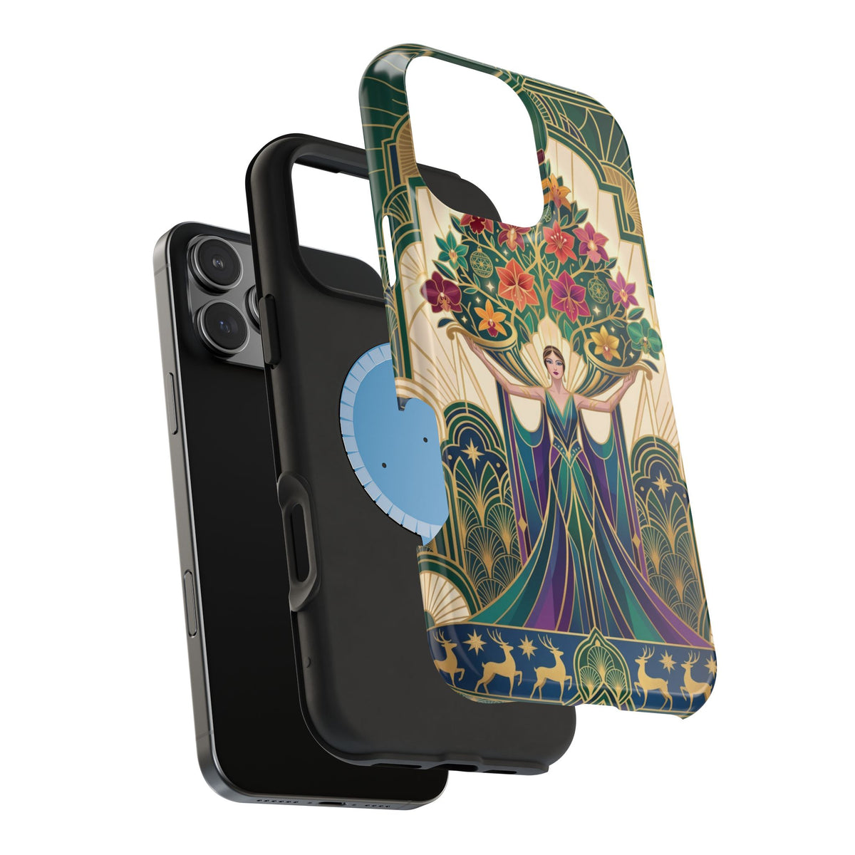 Art Deco Floral Goddess - Magnetic iPhone Case