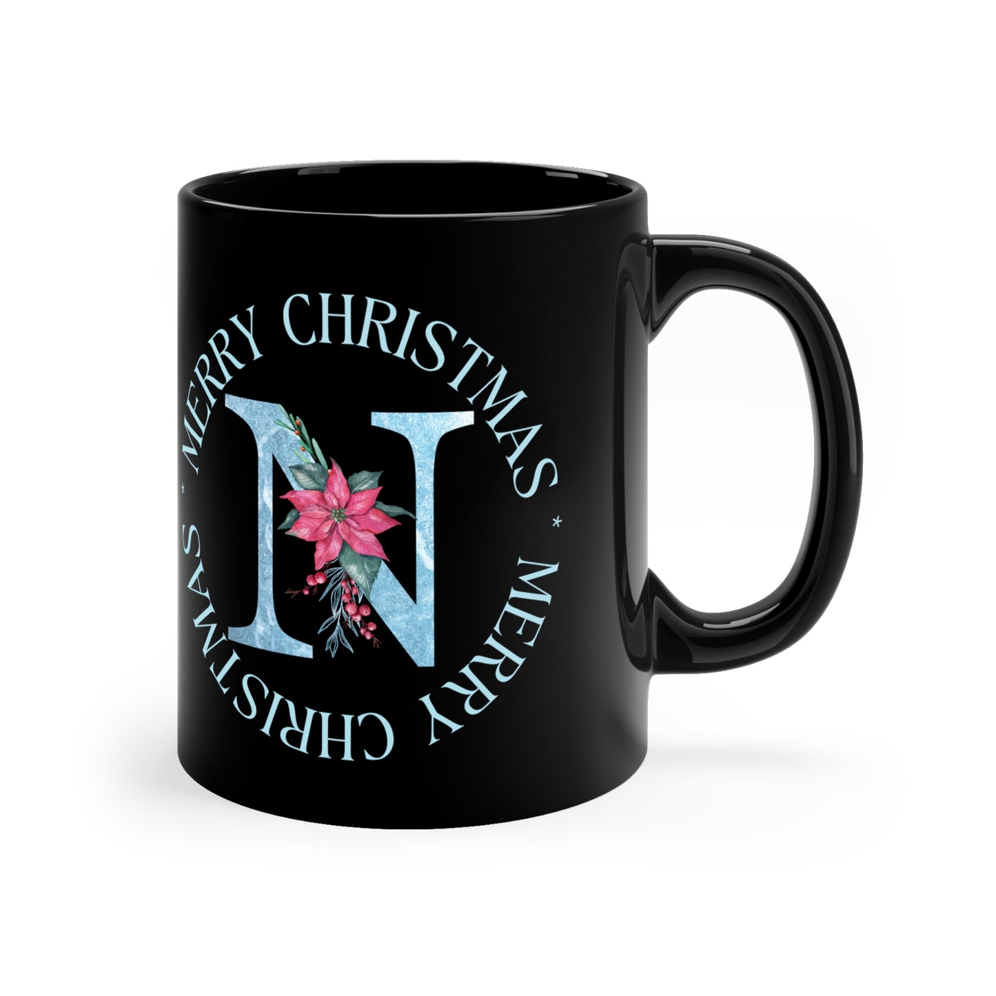 Letter N Monogram Christmas Mug