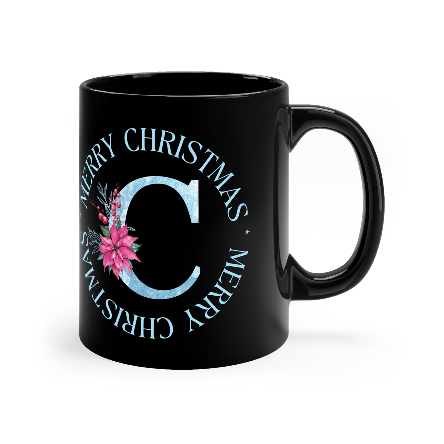 Letter C Christmas Monogram Mug