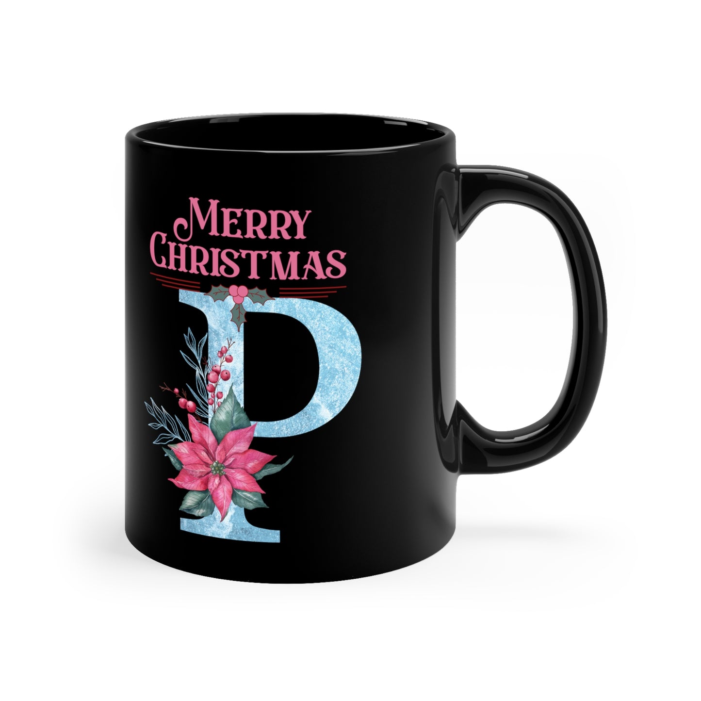 Holiday Letter P Monogram Mug