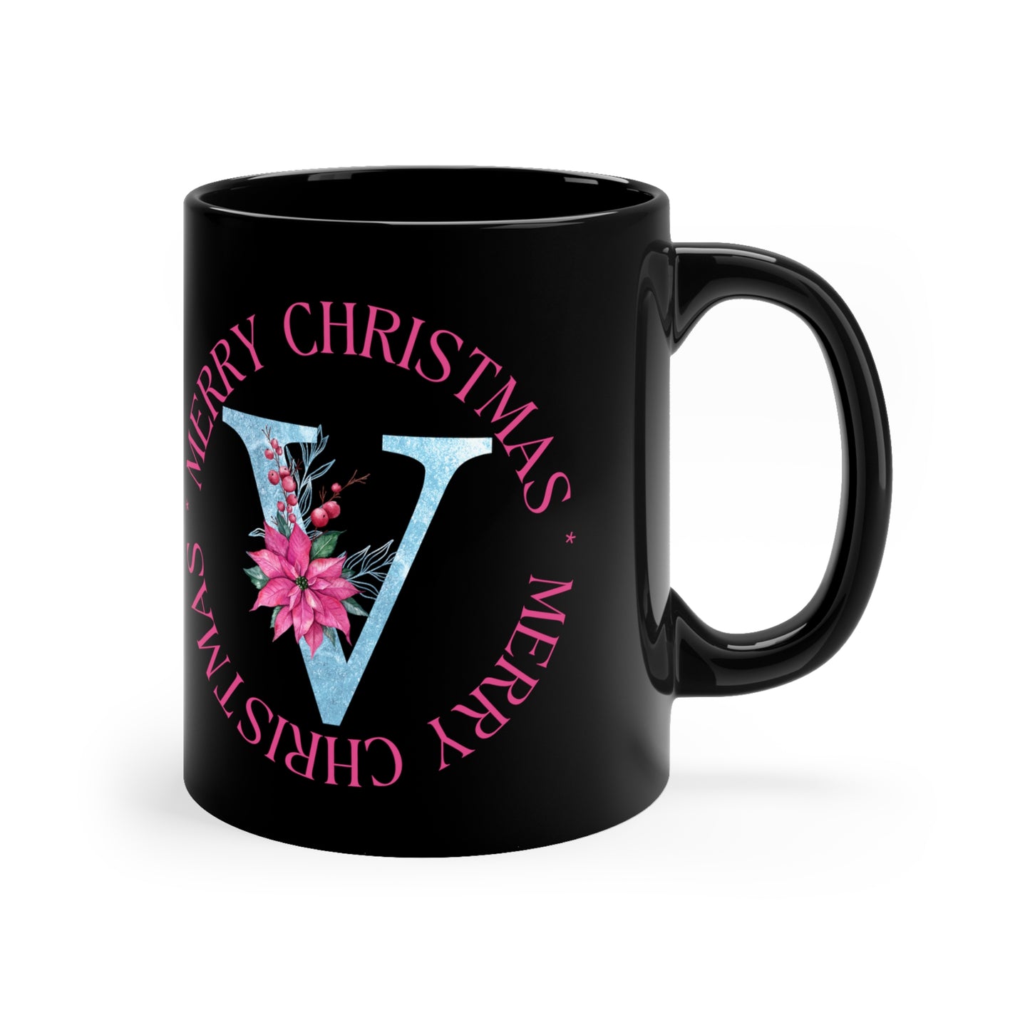 Holiday Letter V Monogram Mug