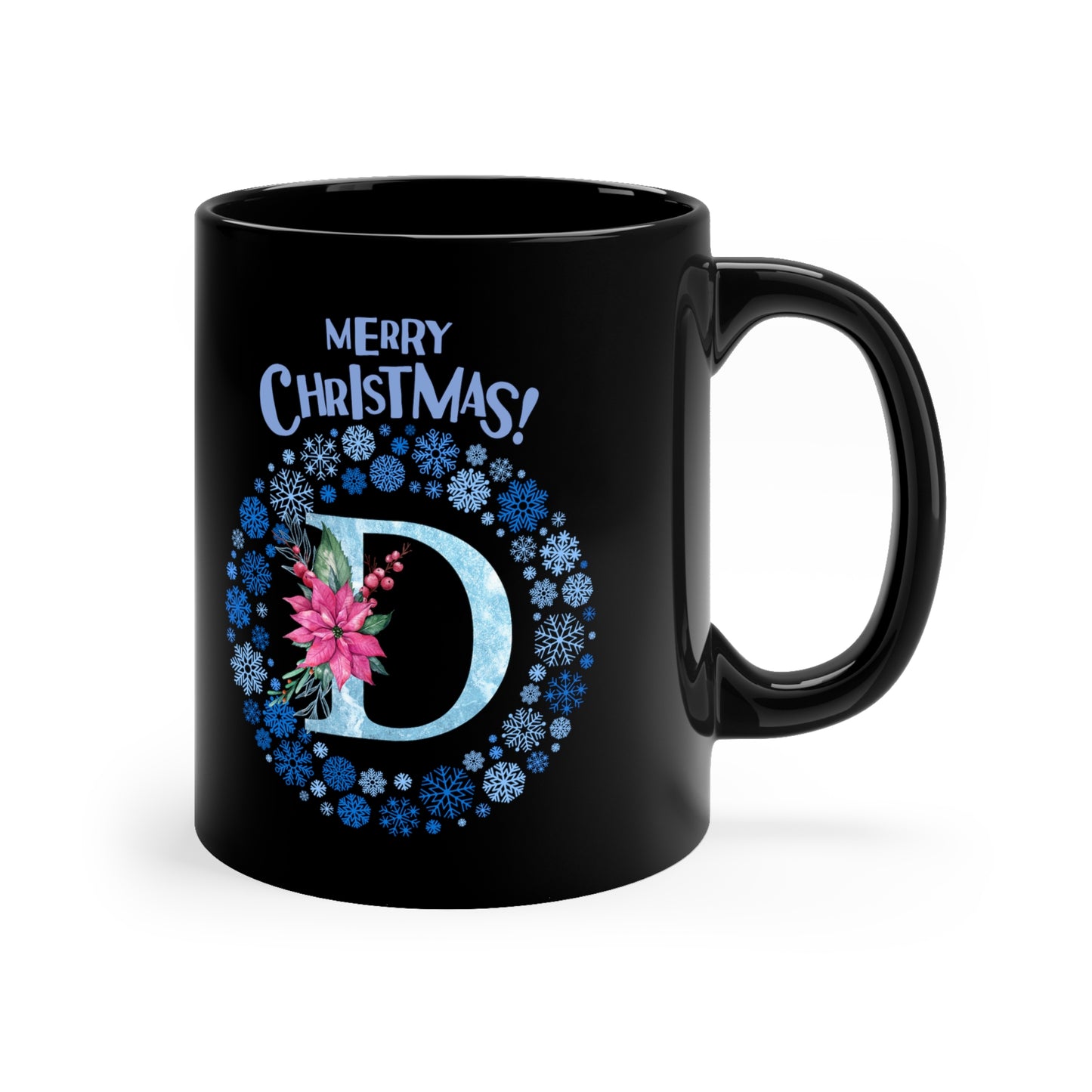 Christmas-Themed Letter D Mug