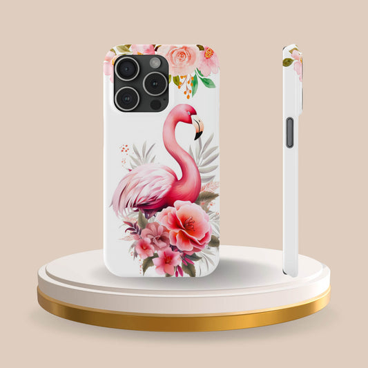 Floral Pink Flamingo - iPhone Case
