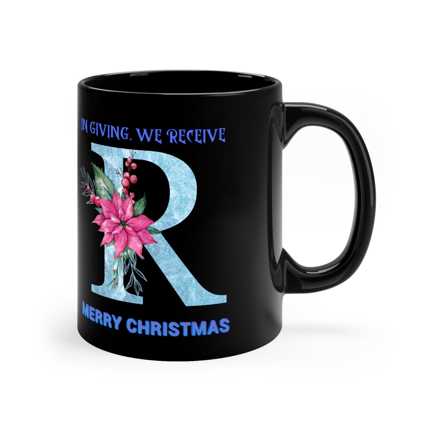 Personalized Holiday Letter R Mug