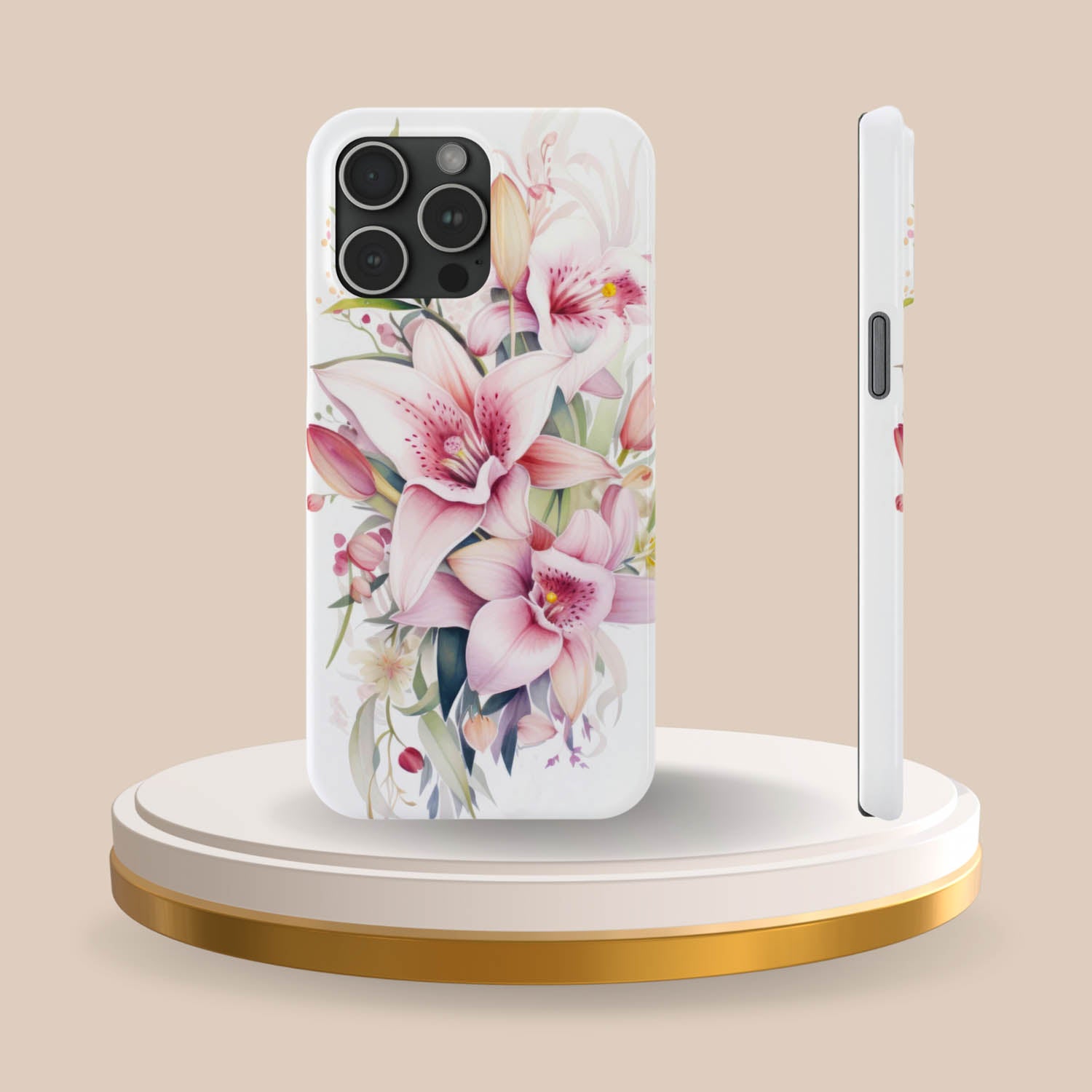 Watercolor Lily iPhone Case, Floral Phone Cover