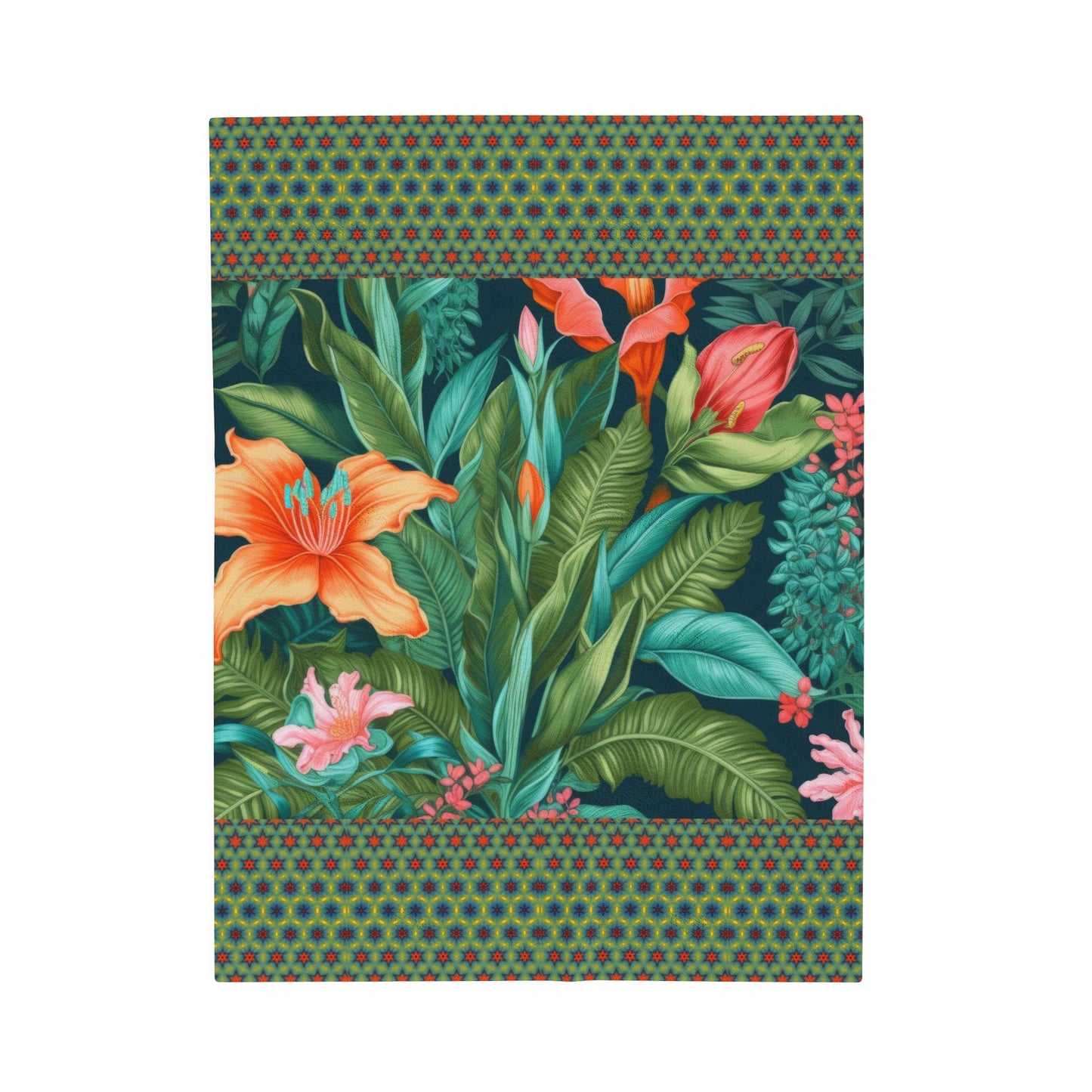Exotic Flowers & Patterns Throw Blanket
