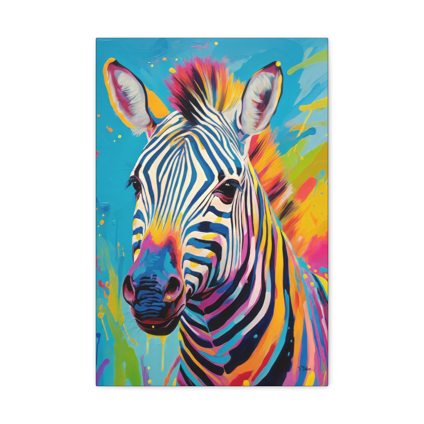 Vibrant Zebra - Canvas Wall Art