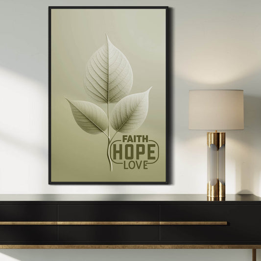 Faith Hope Love – Botanical Art Print