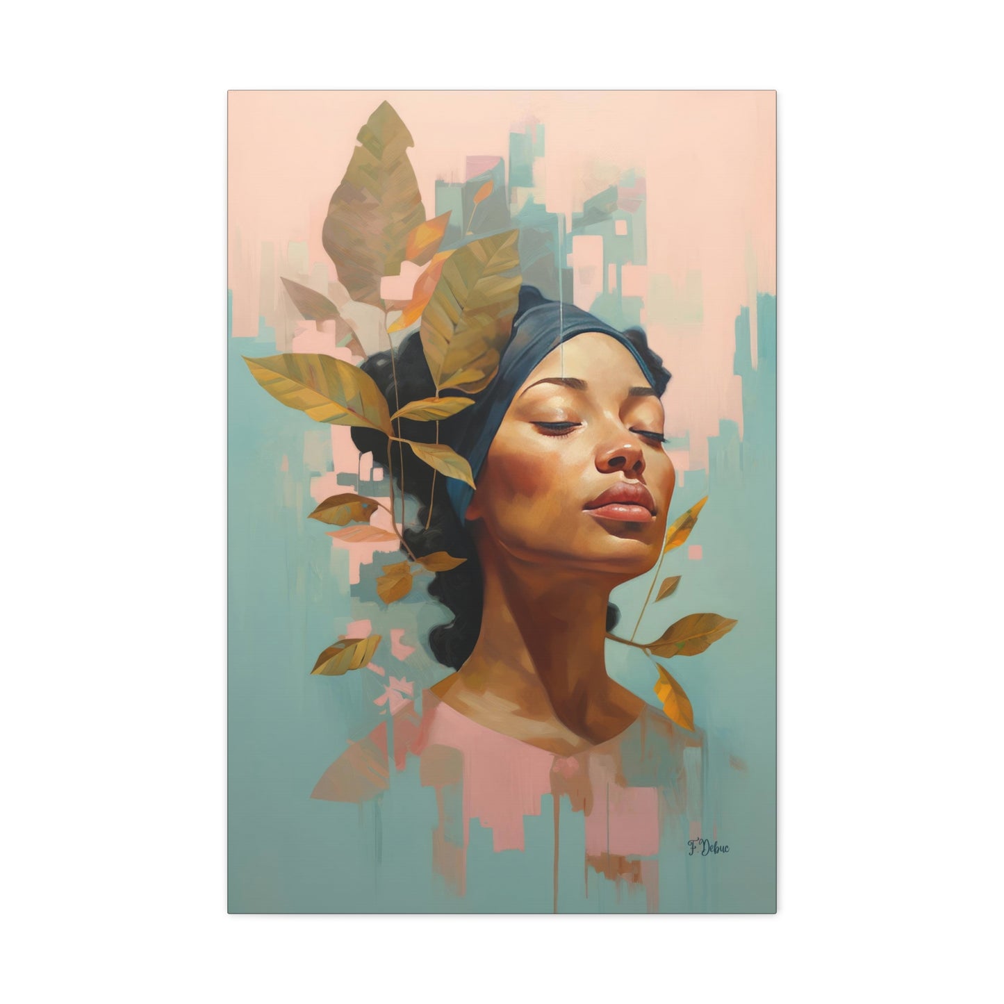 Our museum-grade fine art print wall art features a woman adorned with flowers, a testament to refined beauty.
