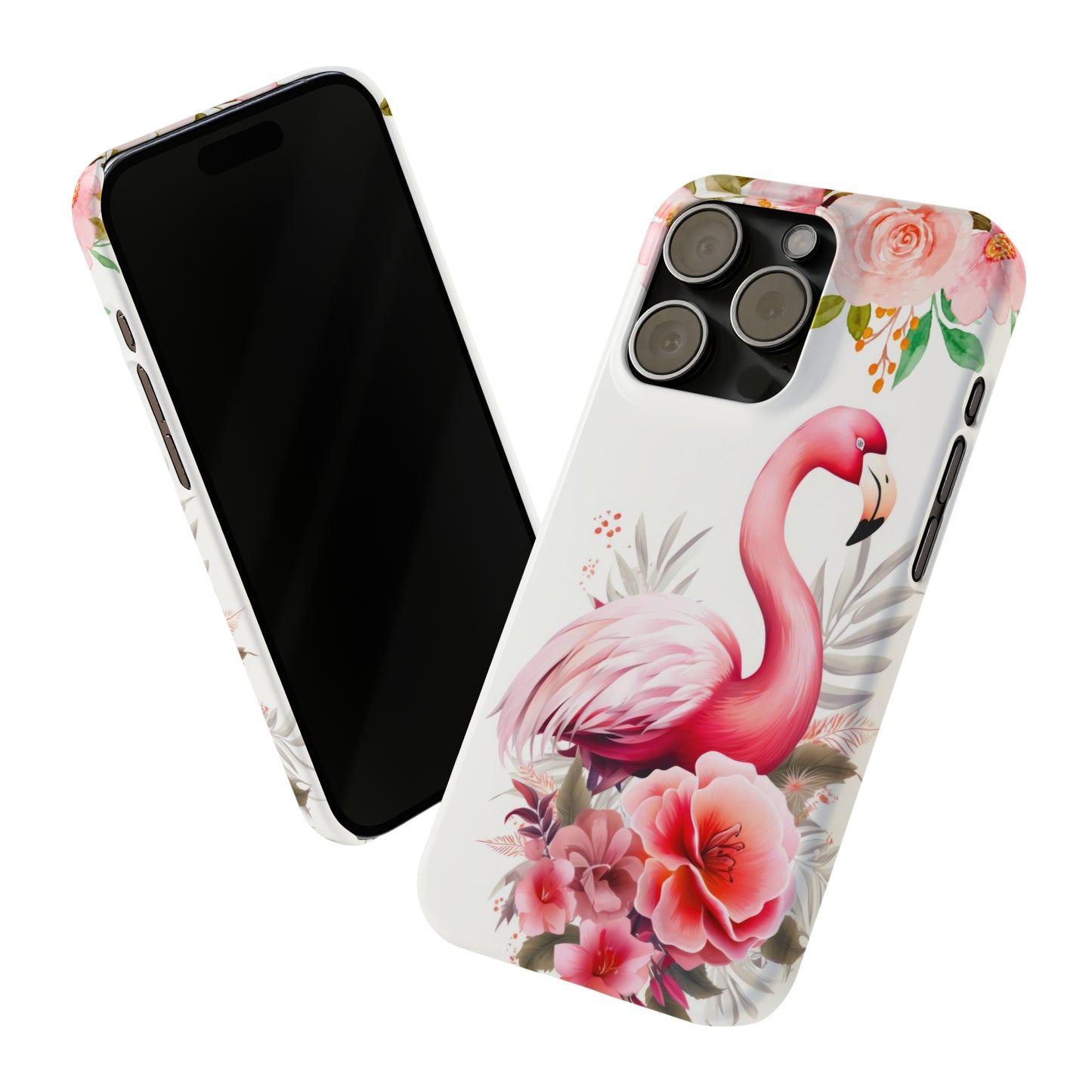 Floral Pink Flamingo iPhone Case