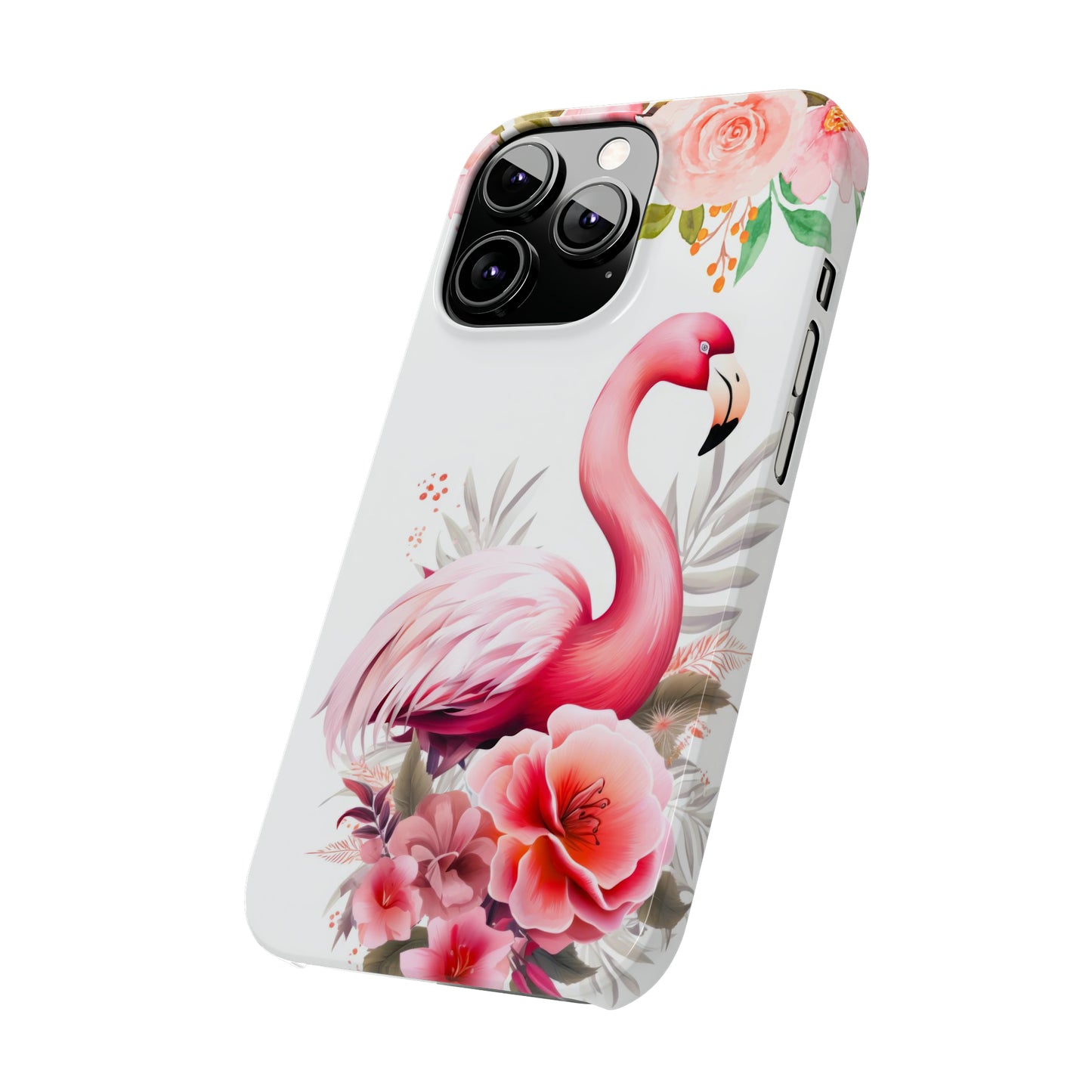 Floral Pink Flamingo iPhone Case