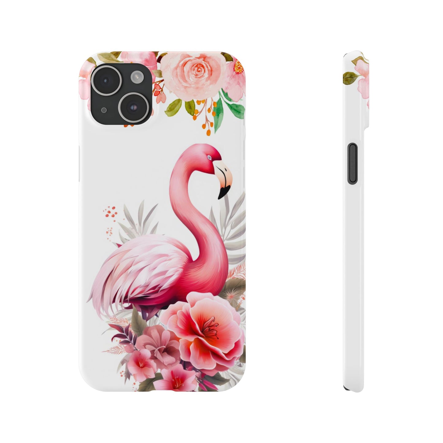 Floral Pink Flamingo - iPhone Case