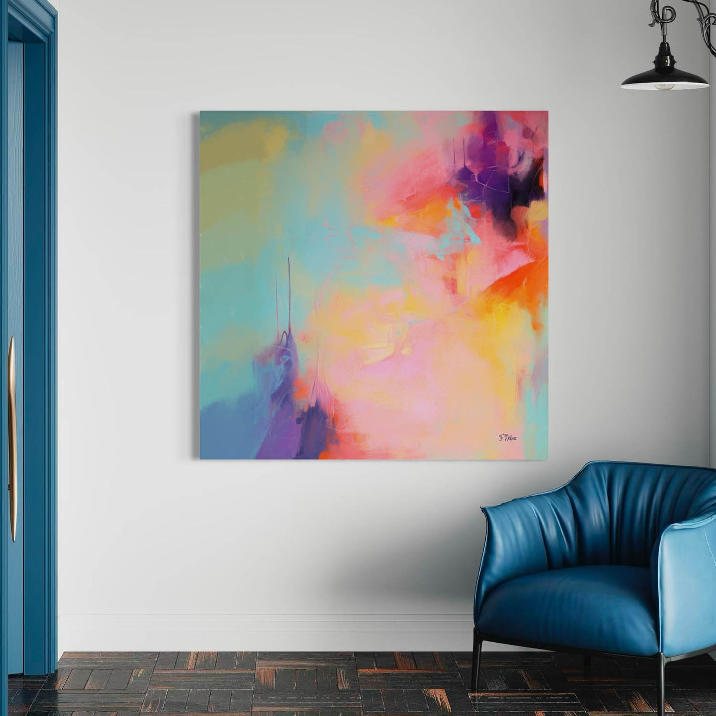 Blue Mirage – Expressionist Abstract Canvas