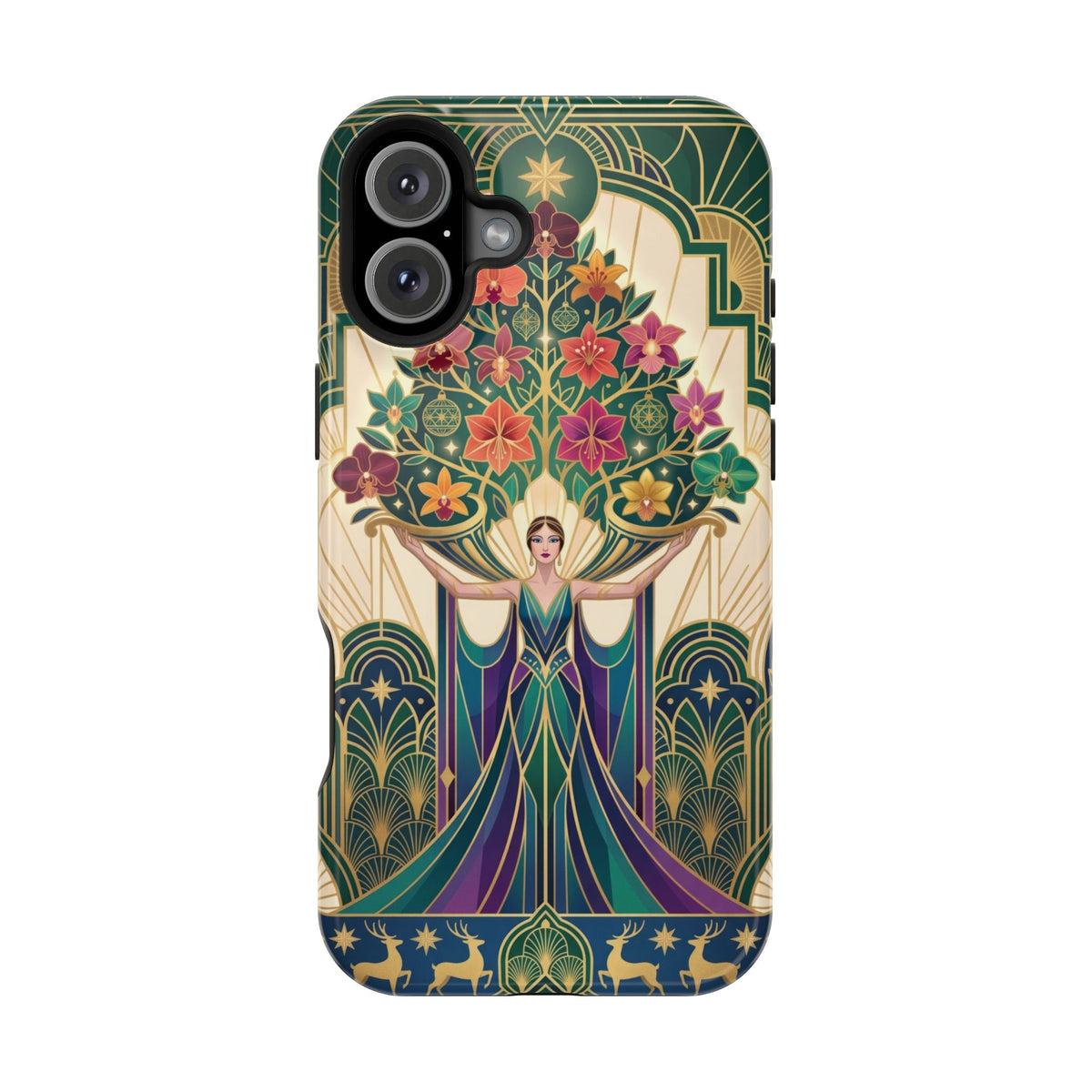 Art Deco Floral Goddess - Magnetic iPhone Case