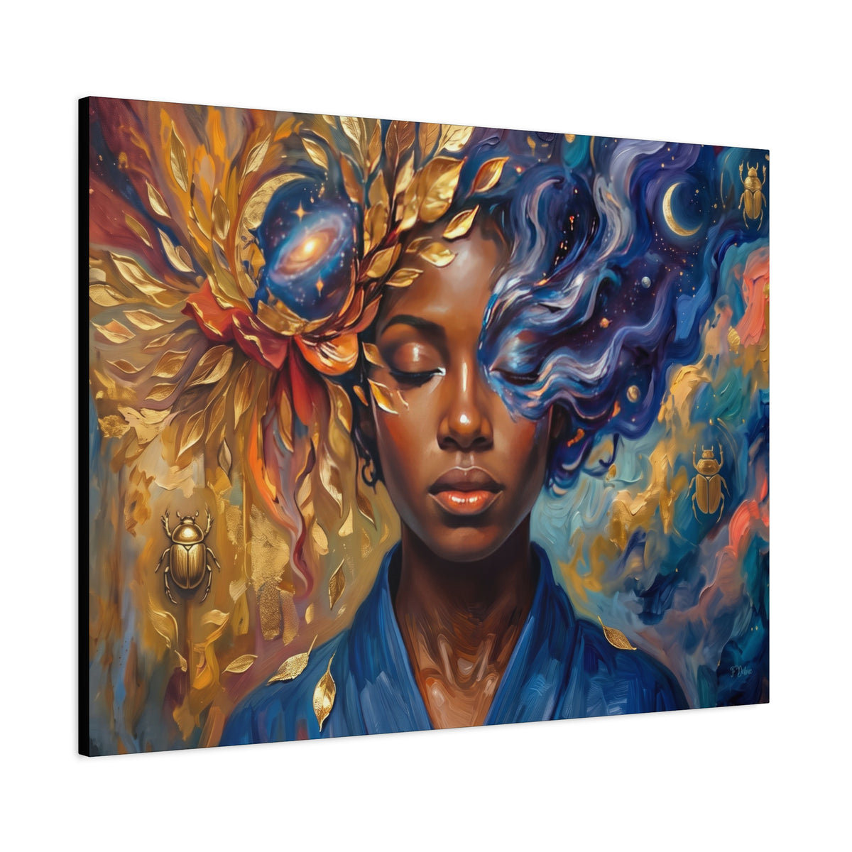 Surreal Sun & Moon Portrait - Canvas Wall Art