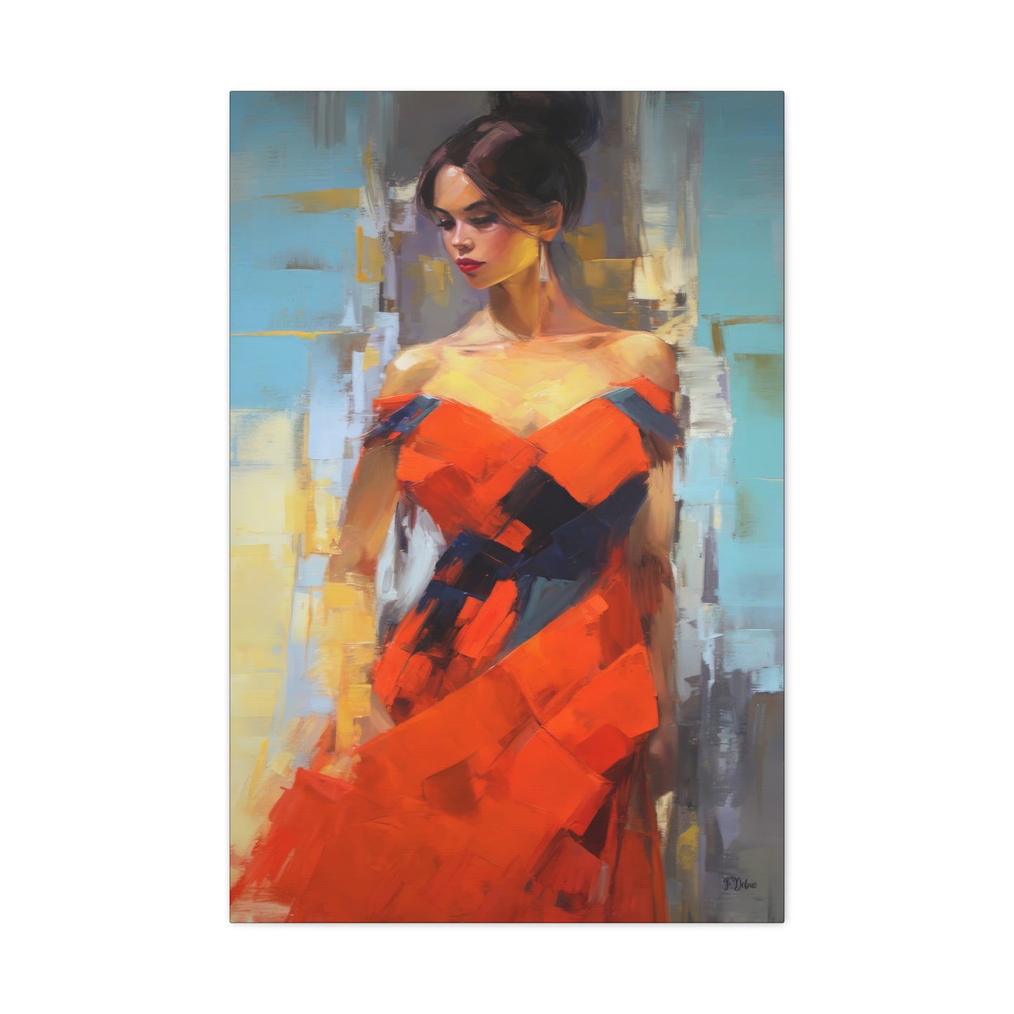 Lady In Red - Canvas Wall Art