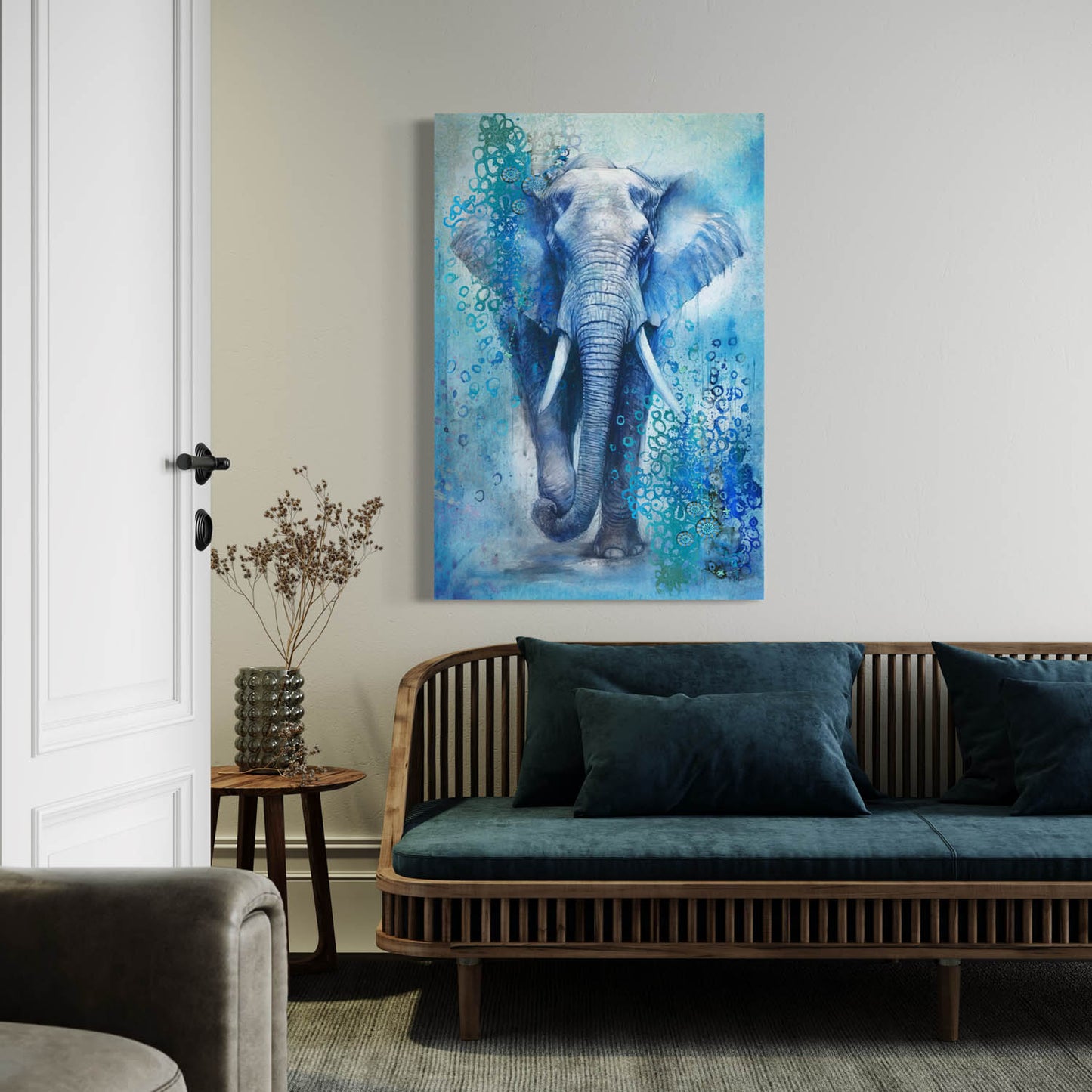 Blue Elephant - Canvas Wall Art