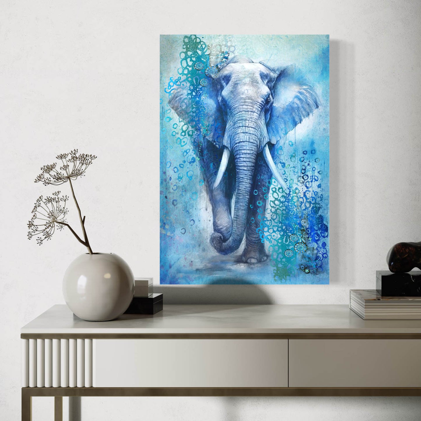 Blue Elephant - Canvas Wall Art