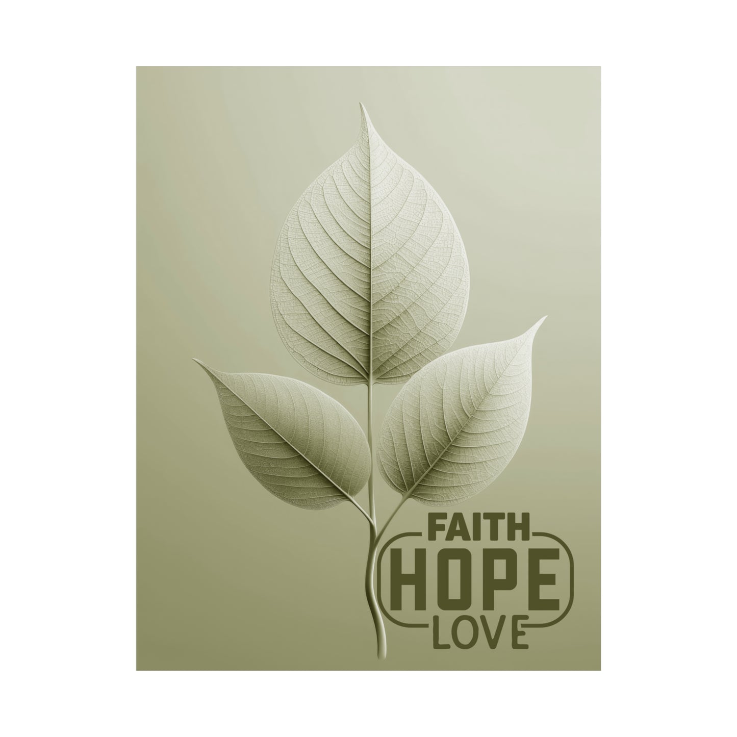 Faith Hope Love – Botanical Art Print