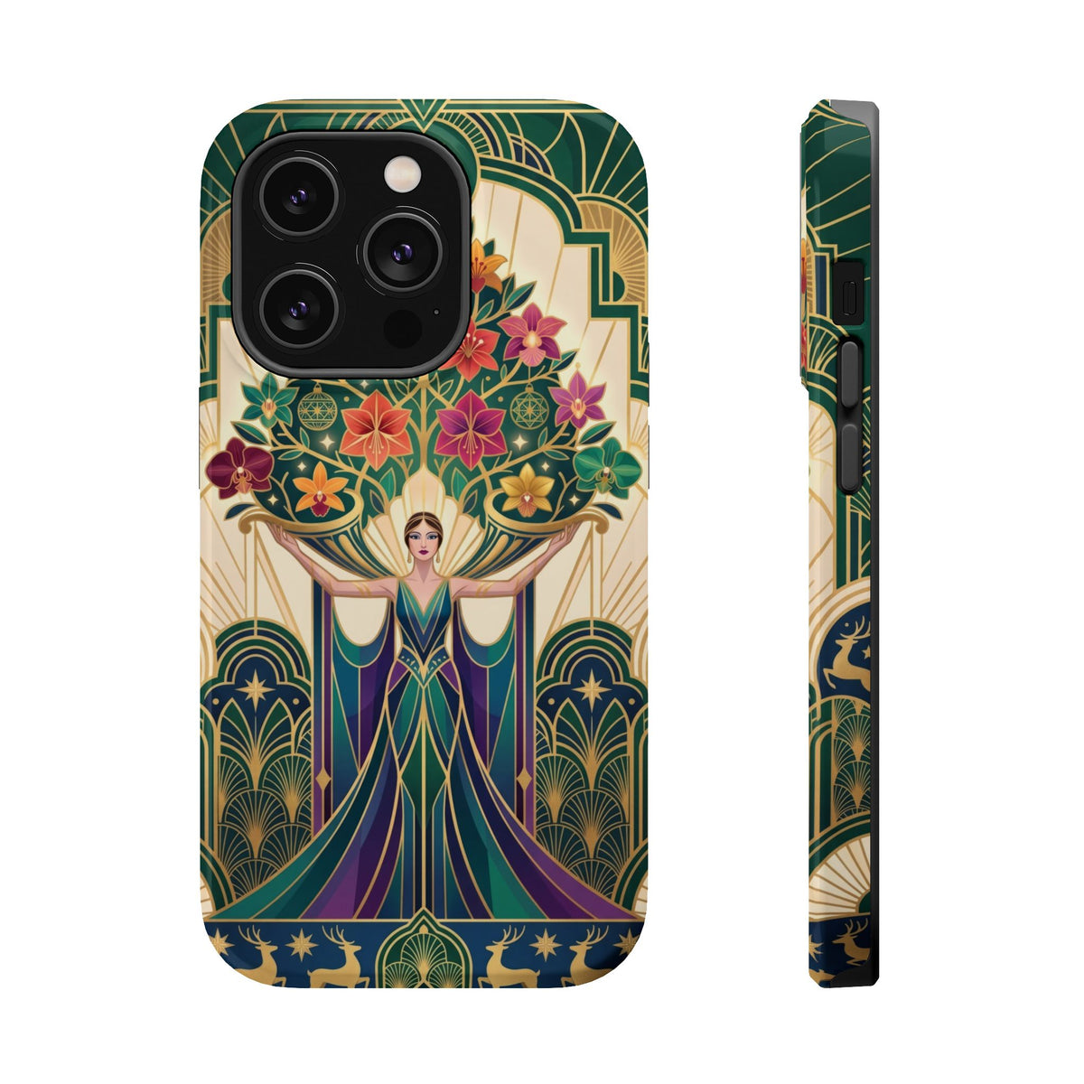 Art Deco Floral Goddess - Magnetic iPhone Case