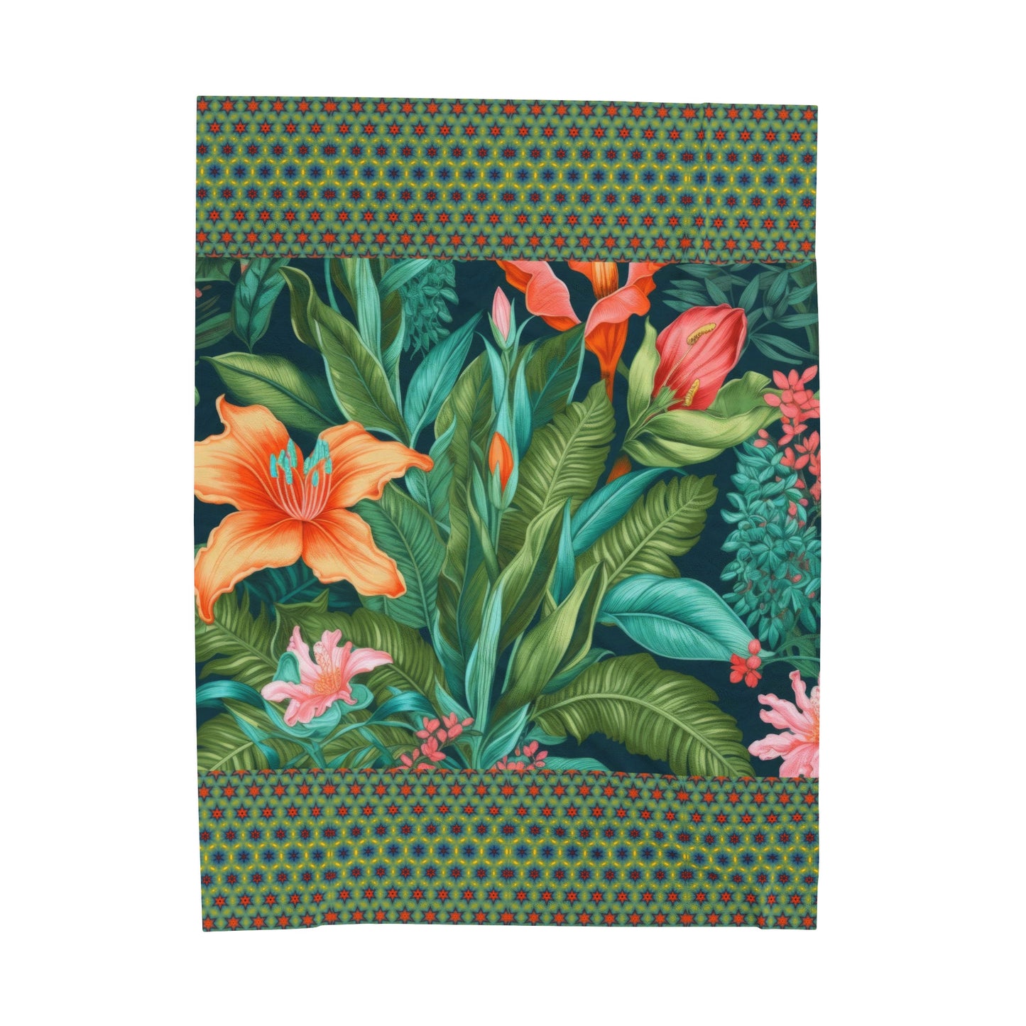Exotic Flowers & Patterns Throw Blanket