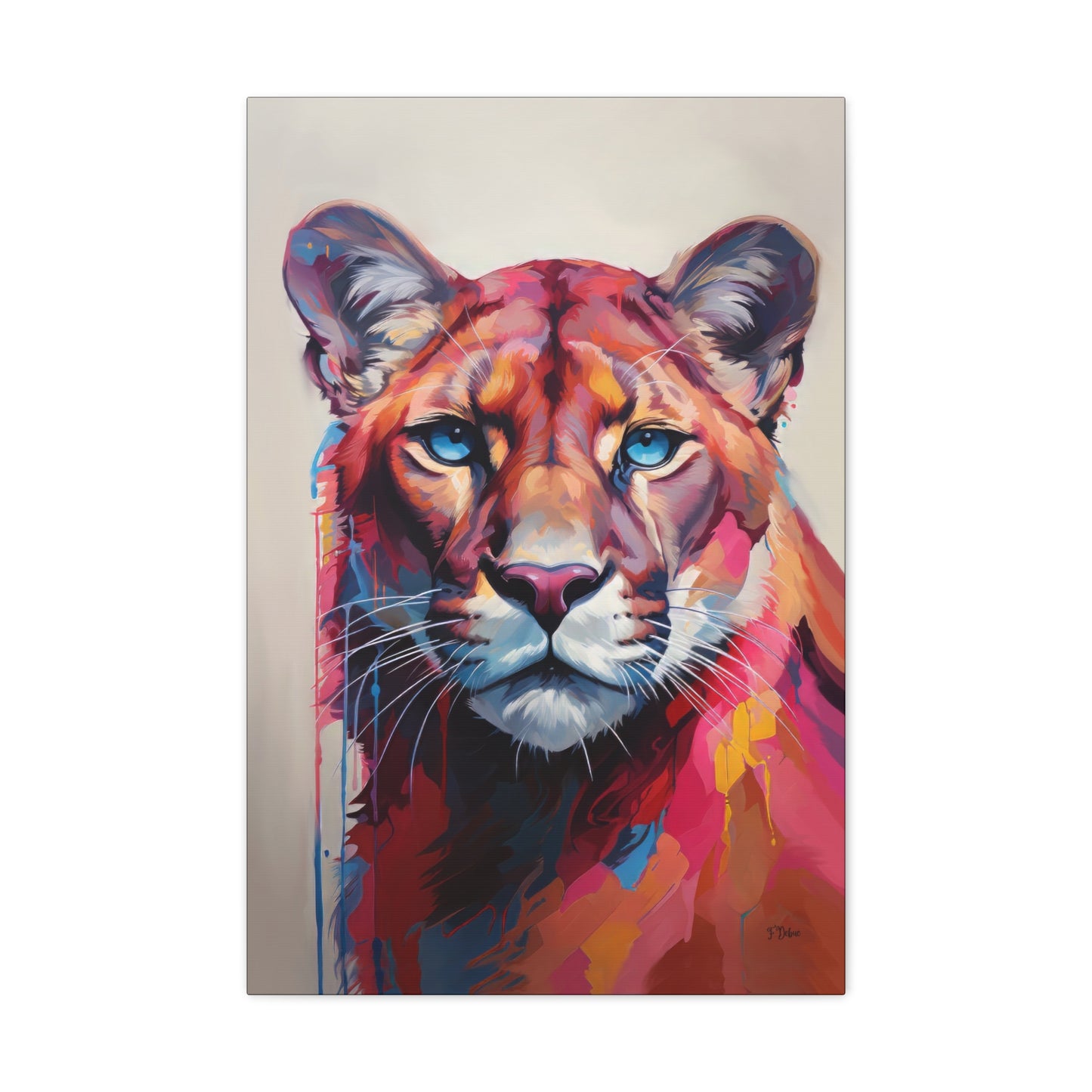 Abstract Cougar - Canvas Wall Art