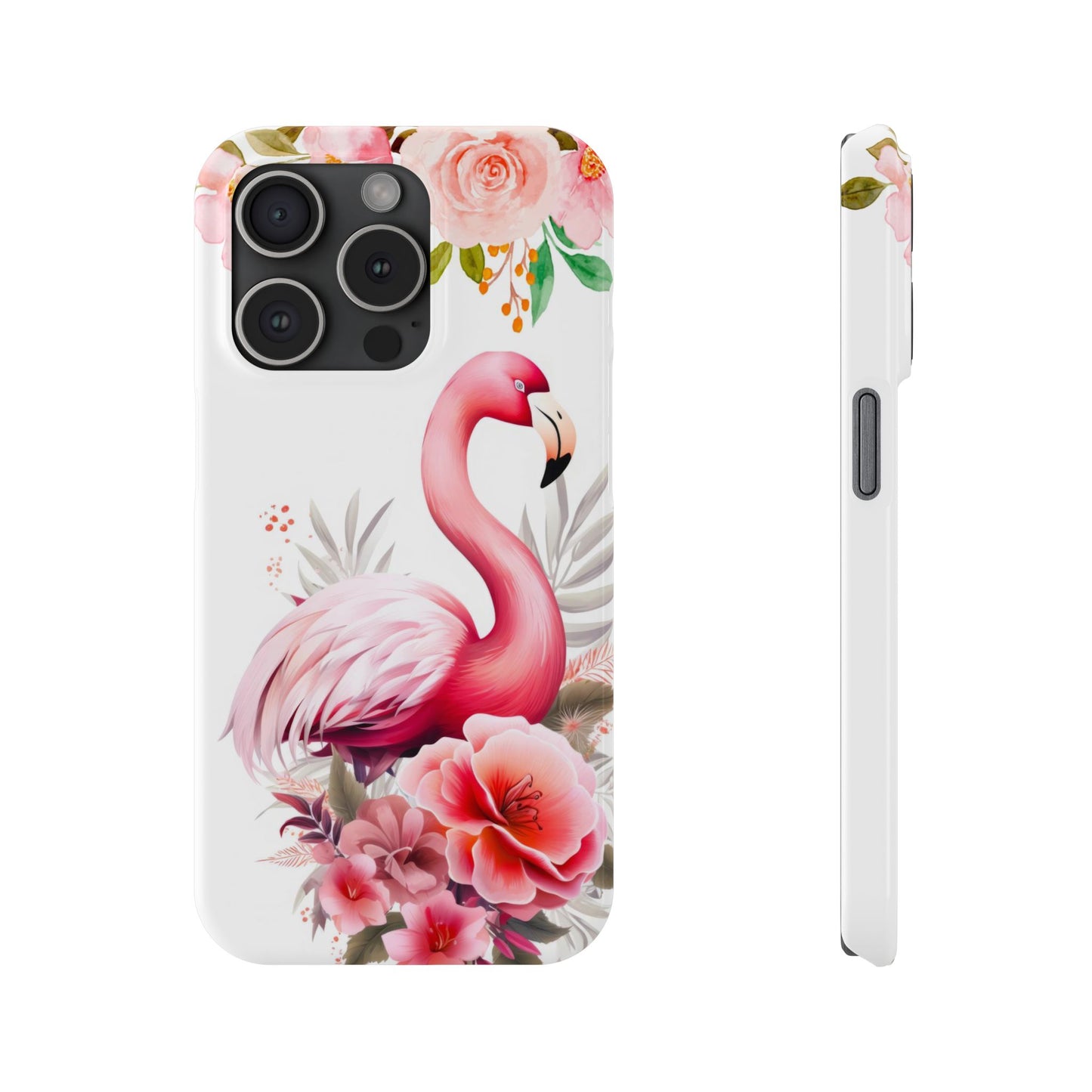 Floral Pink Flamingo - iPhone Case