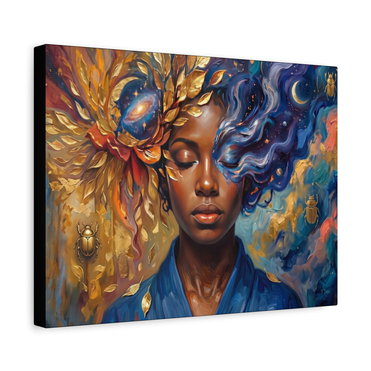 Surreal Sun & Moon Portrait - Canvas Wall Art