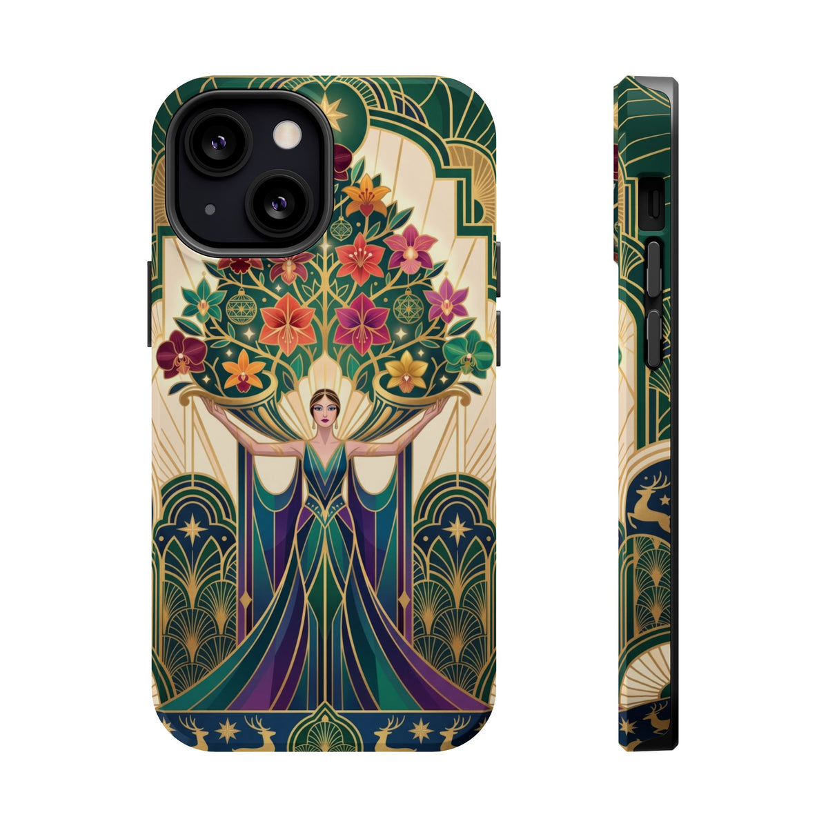 Art Deco Floral Goddess - Magnetic iPhone Case