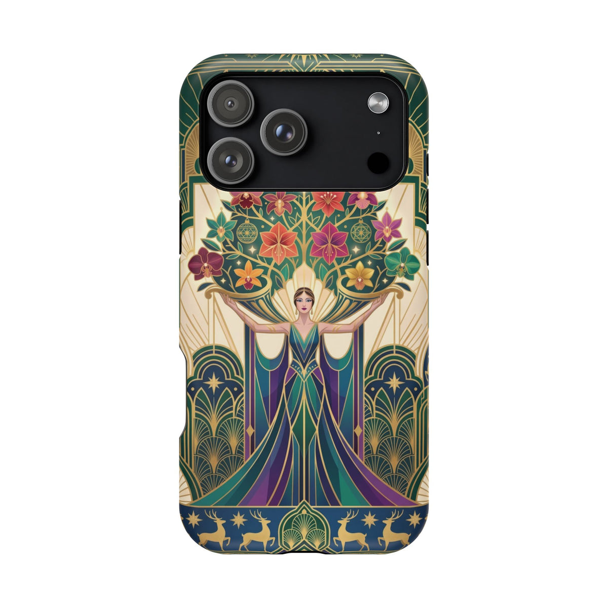 Art Deco Floral Goddess - Magnetic iPhone Case