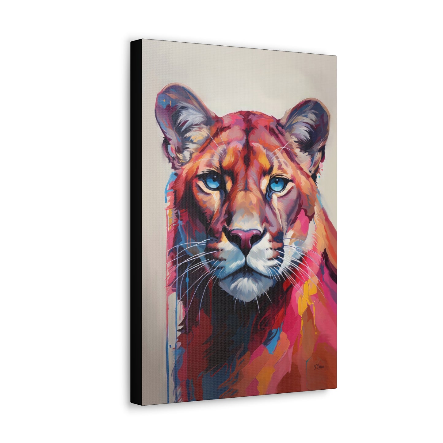 Abstract Cougar - Canvas Wall Art