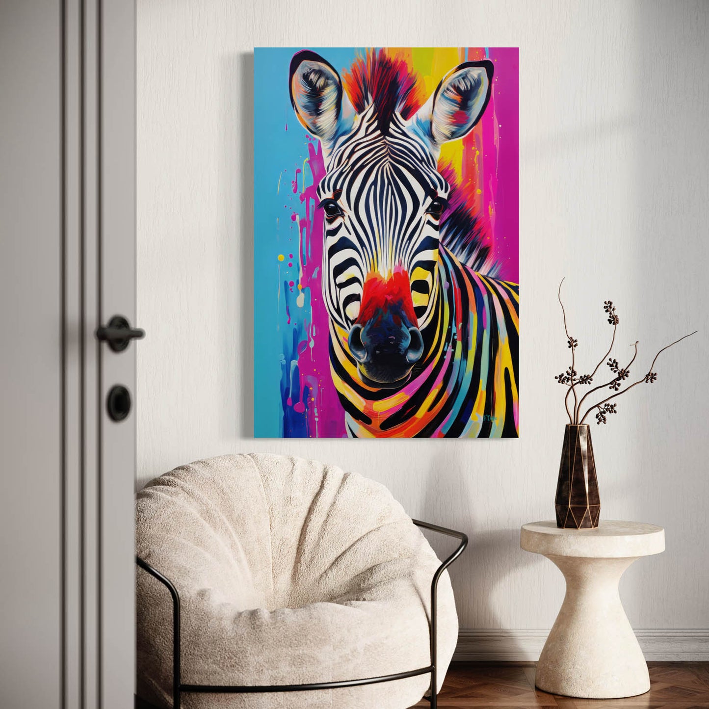 Abstract Zebra - Canvas Wall Art