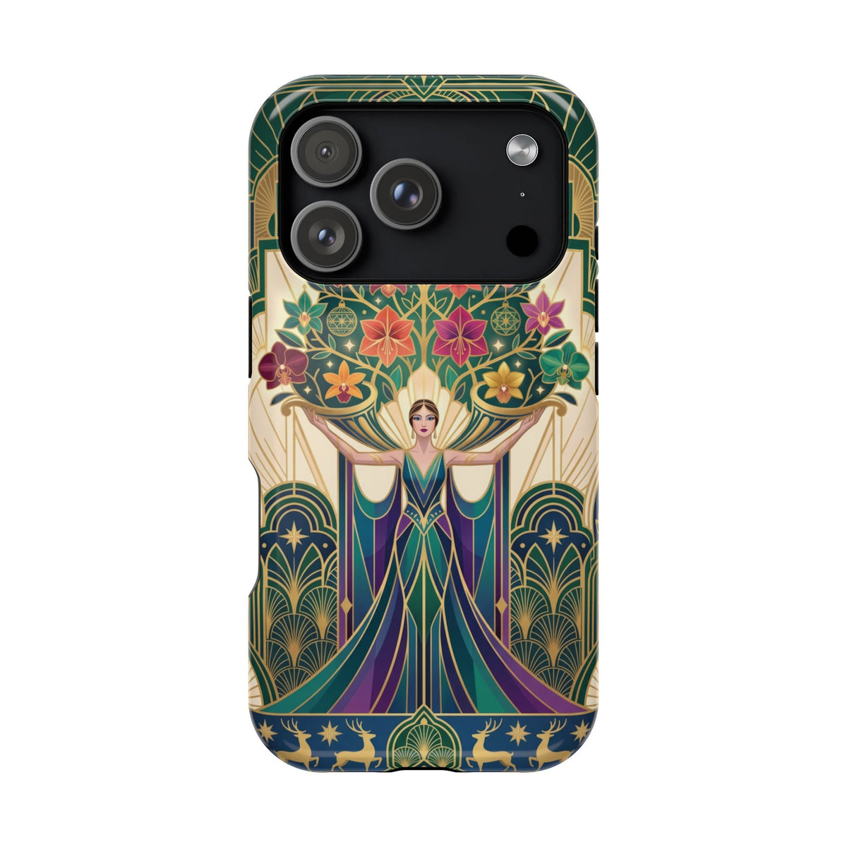 Art Deco Floral Goddess - Magnetic iPhone Case