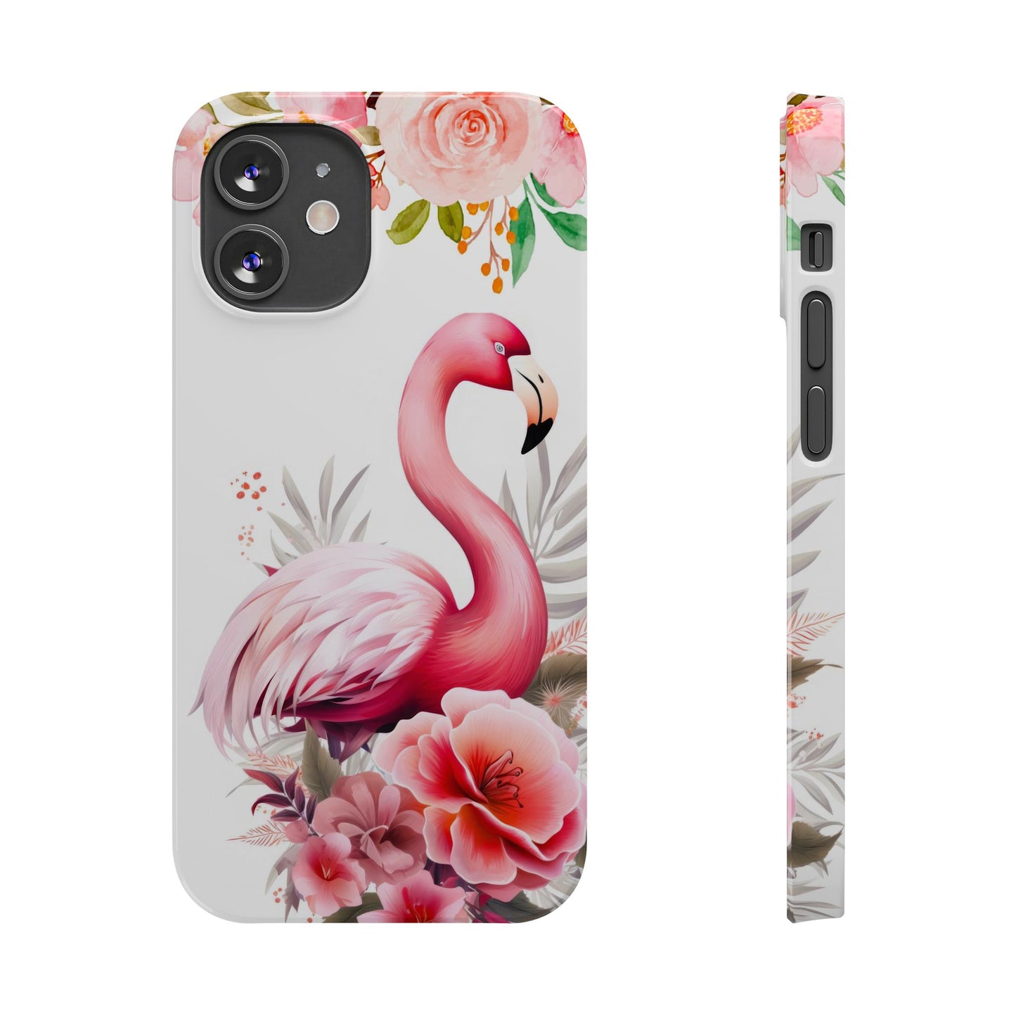 Floral Pink Flamingo - iPhone Case