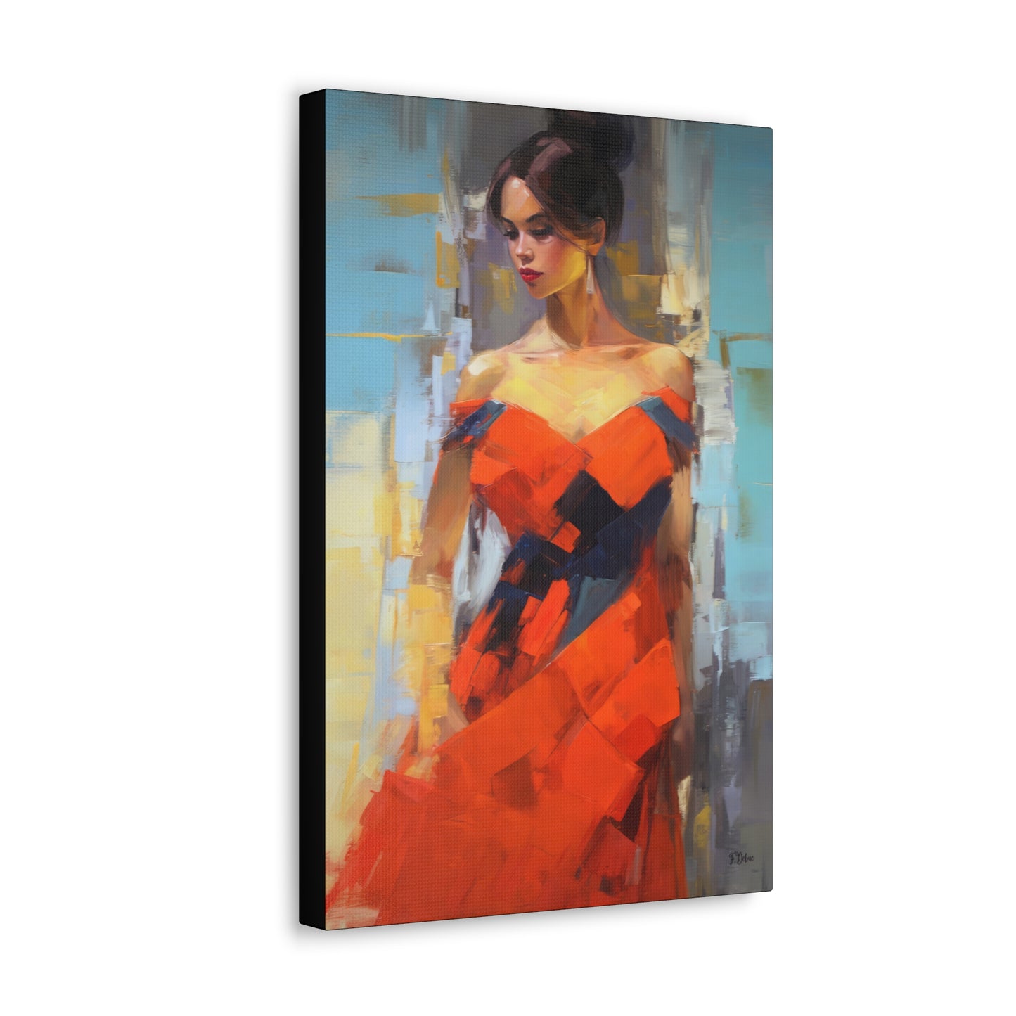 Lady In Red - Canvas Wall Art