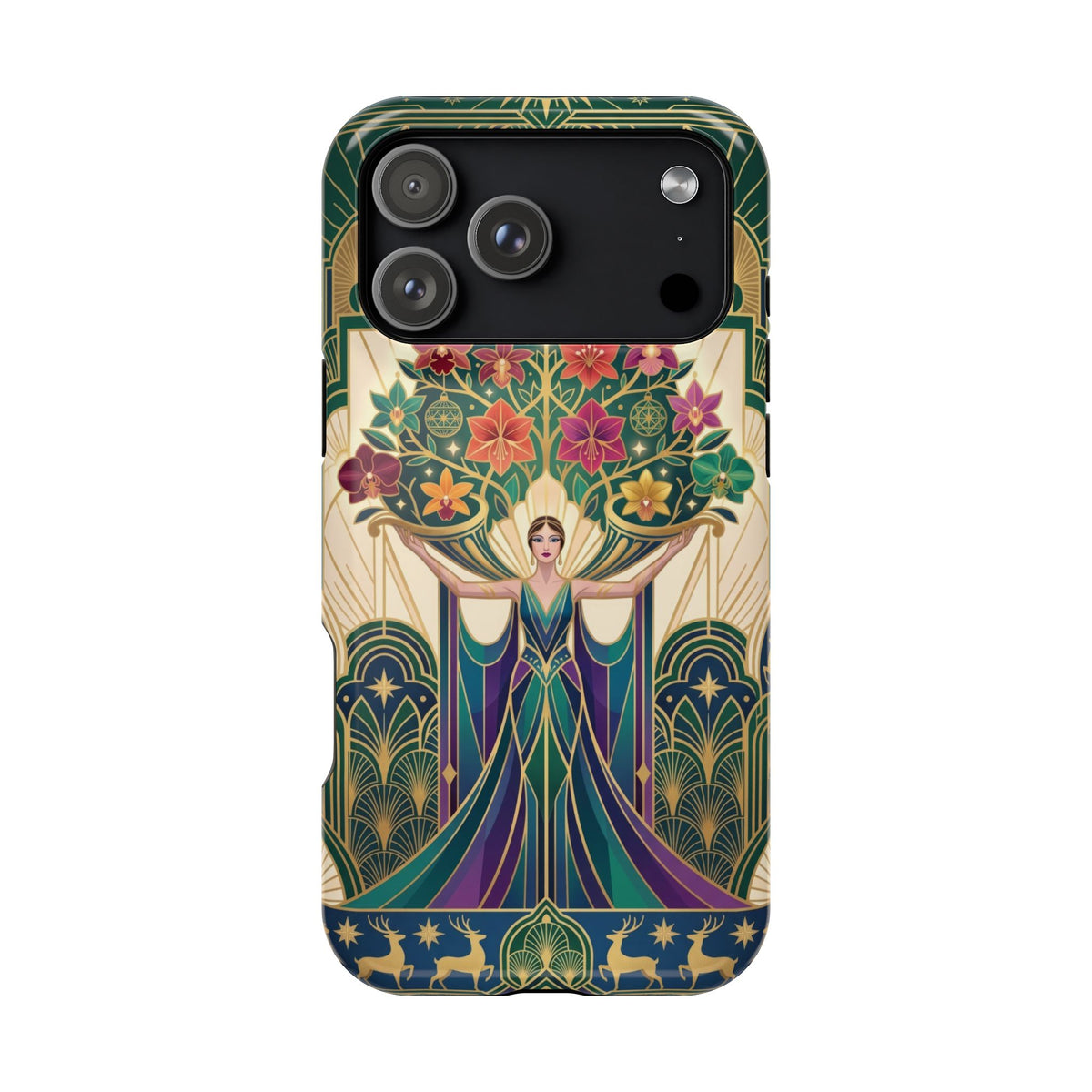 Art Deco Floral Goddess - Magnetic iPhone Case