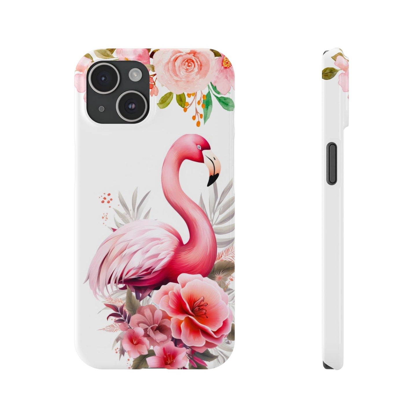 Floral Pink Flamingo - iPhone Case