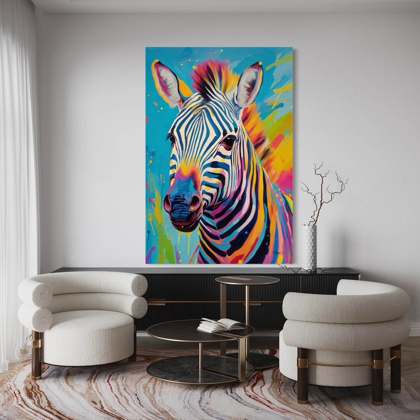 Vibrant Zebra - Canvas Wall Art