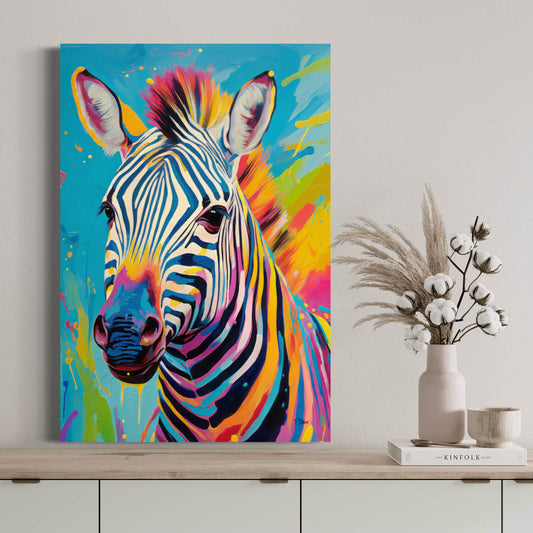 Vibrant Zebra - Canvas Wall Art