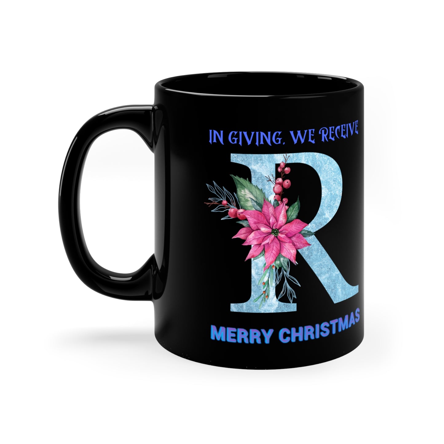Personalized Holiday Letter R Mug