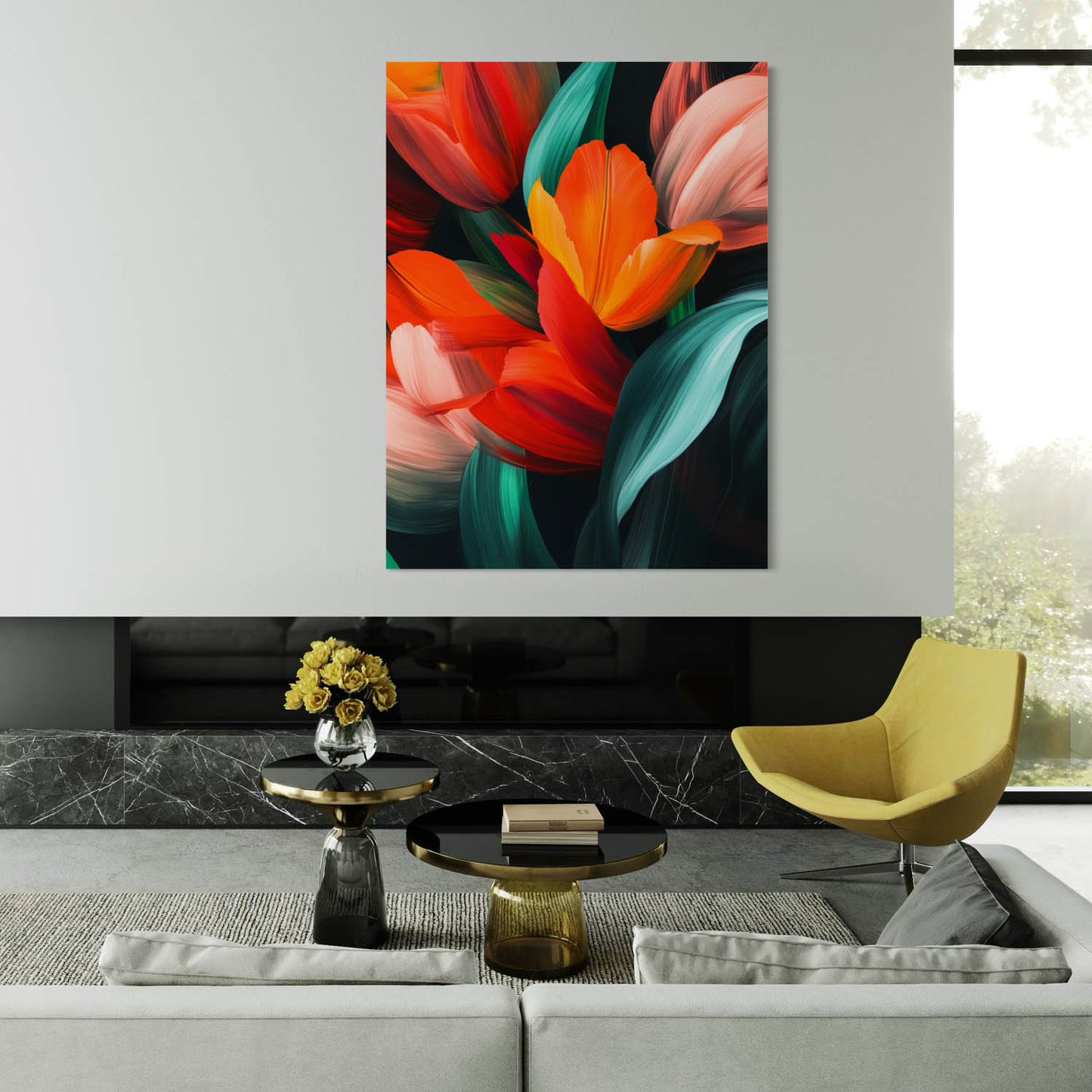 Golden Bloom - Canvas Wall Art
