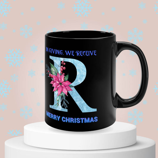 Personalized Holiday Letter R Mug