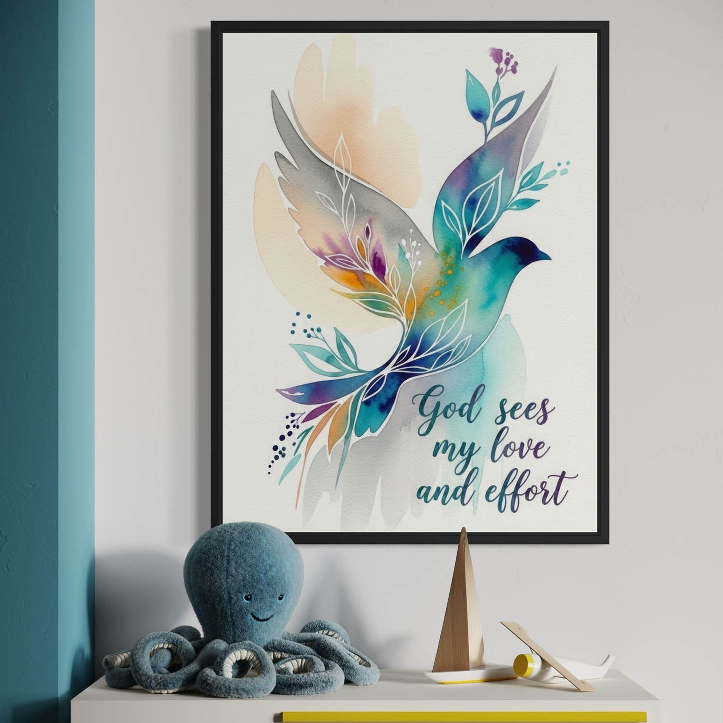 God Sees My Love - Christian Art Print