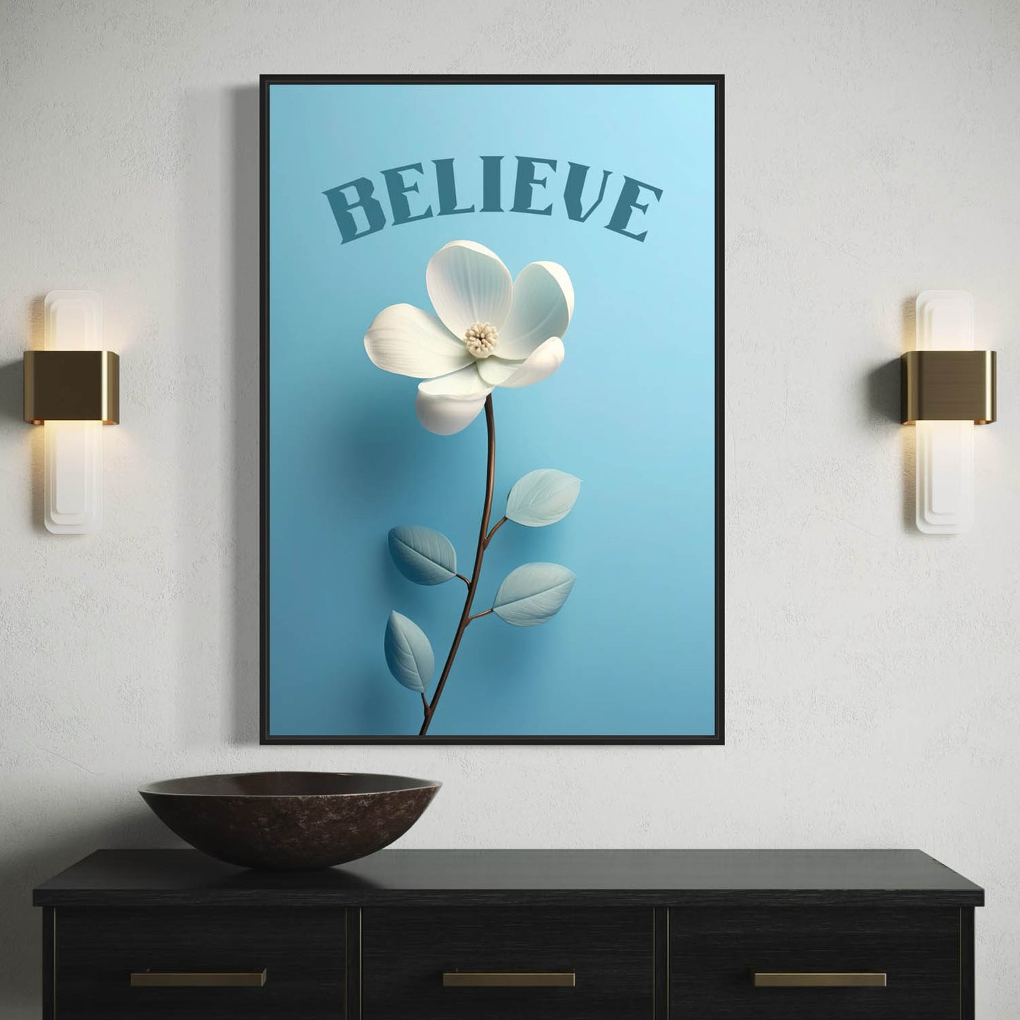 Believe – Floral Art Print