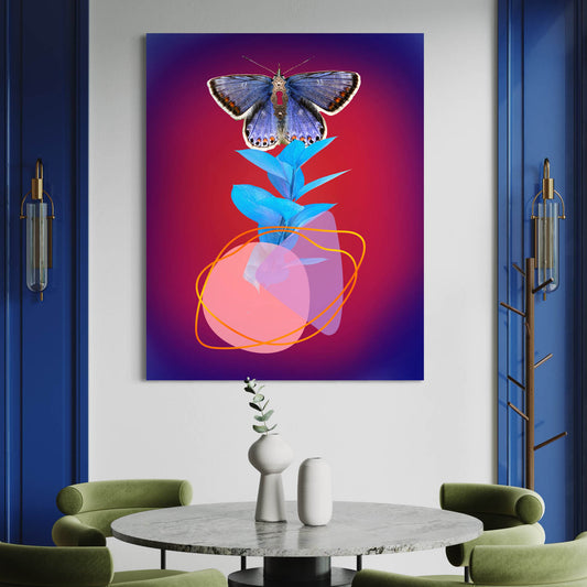 Papillon Bleu - Canvas Wall Art