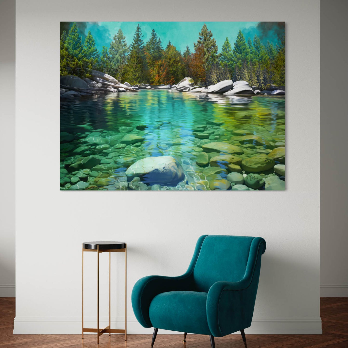 Turquoise Lake - Canvas Wall Art