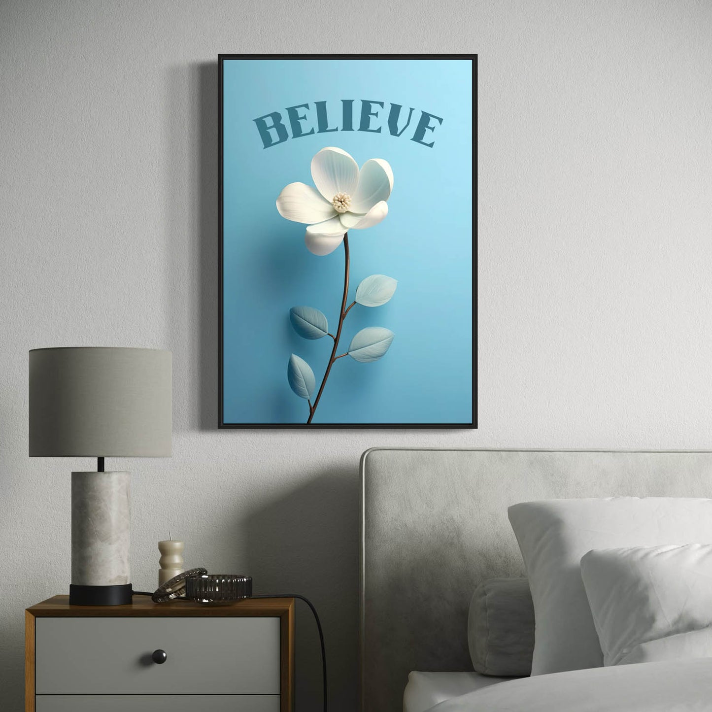 Believe – Floral Art Print