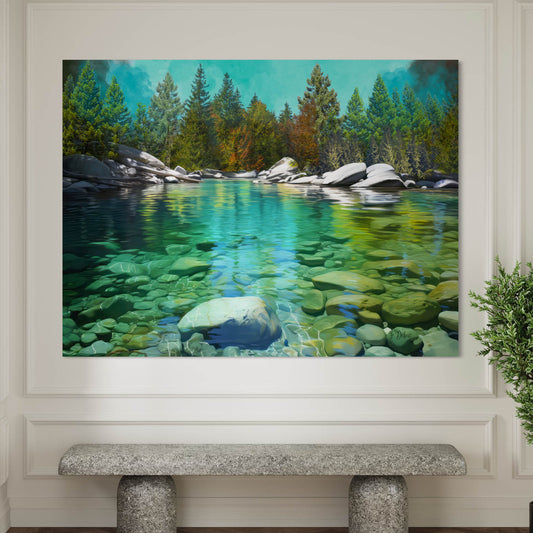 Turquoise Lake - Canvas Wall Art