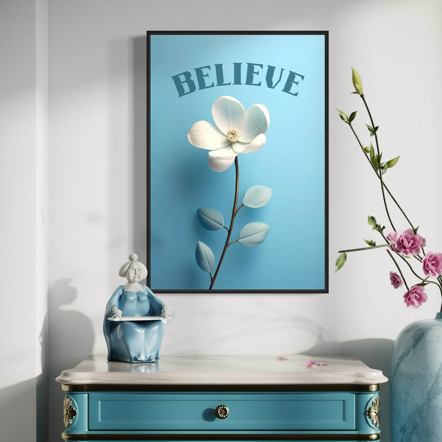 Believe – Floral Art Print